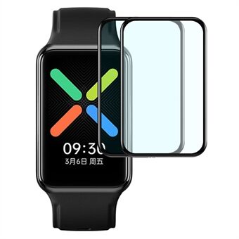 2 stk Watch Screen Protector for Oppo Watch Free, Anti- Scratch Black Edge 3D Curved PET Screen Film