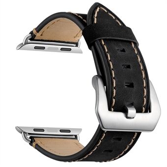 Crazy Horse Skin ekte skinnbelagt Smart Watch Band for Apple Watch SE / Series 6/5/4 44mm / Series 3/2/1 42mm