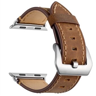 Crazy Horse ekte skinn Coated Smart Watch stropp for Apple Watch Series 6 / SE / 5/4 40mm / Series 3/2/1 38mm