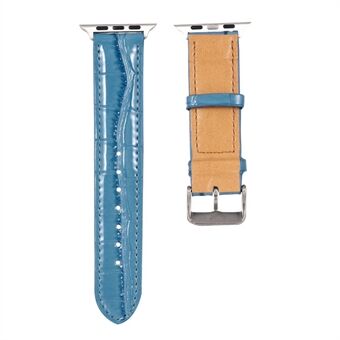 Crocodile Skin Split Leather Watch Band Strap Erstatning for Apple Watch Series 4/5/6 / SE 44mm / Apple Watch Series 1/2/3 42mm