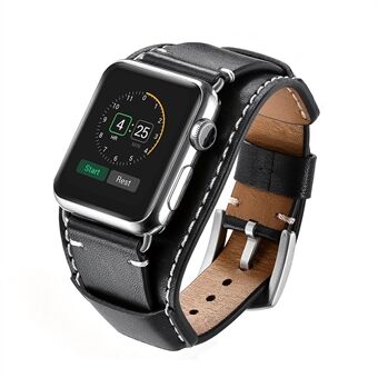 Crazy Horse ekte skinnurbånd til Apple Watch Series 6 / SE / 5/4 44mm / Series 3 2 1 Watch 42mm