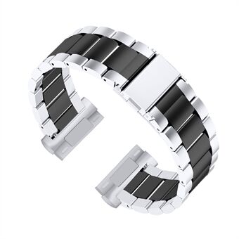 22,5 mm rustfritt Steel urbånd til Fitbit Versa 3 / Fitbit Sense - sølv / svart / sølv