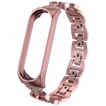 8-formet design Bling Shiny diamant begge sider smykker metallrem for Xiaomi Mi Band 6/5