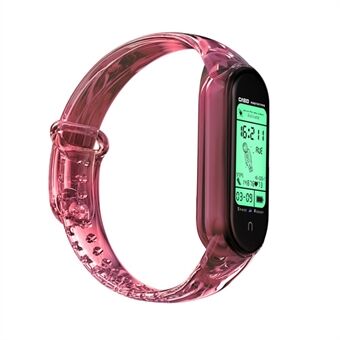 Fargeskiftende, myk TPU Smart Watch-remrem for Xiaomi Mi Band 3/4