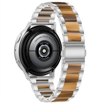20 mm tre perler oppgradert rustfritt Steel harpiks retro stropp armbånd armbånd for Samsung Galaxy Watch4 40mm / Watch4 44mm / Watch4 Classic 46mm / Watch4 Classic 42mm