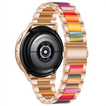 22 mm armbåndsrem med tre perler i rustfritt Steel Fashion elegant harpiksarmbånd for Huawei Watch 3/3 Pro / Samsung Galaxy Watch 3 45 mm / 46 mm / Garmin Venu 2