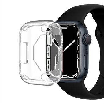 Elektroplettering TPU beskyttende urrammeveske for Apple Watch Series 7 45 mm - Gjennomsiktig