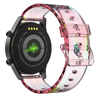 22 mm gjennomsiktig TPU Smart Watch-bånd erstatning for håndleddsrem for Suunto 9 Peak/ Samsung Galaxy Watch3 45 mm