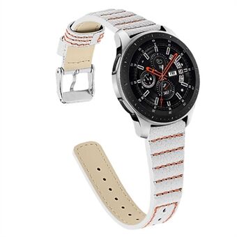 22 mm bølgesøm linjer Smart klokkerem Topplag ekte skinn erstatning Smart armbåndsrem for Samsung Galaxy Watch3 45 mm / Samsung Galaxy Watch 46 mm