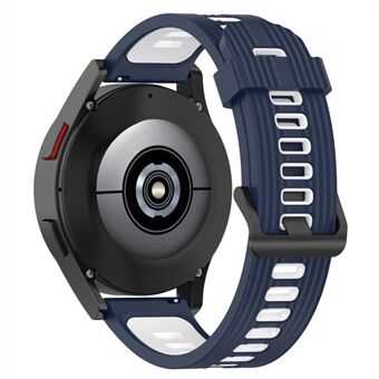20 mm silikonstripe tofarget klokkerem Mykt armbånd med spenne for Huawei Watch GT2 42 mm / Samsung Galaxy Watch4 Classic 42 mm / 46 mm / Watch4 40 mm / 44 mm