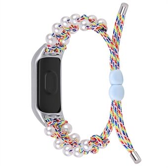 Pearl Decor Justerbar flettet tau erstatning klokkerem Smart Watch håndleddsrem for Xiaomi Mi Band 5/6