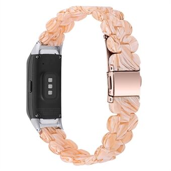 Stilig oval harpiks Smart Watch Band erstatning håndleddsrem med rustfri stålspenne for Samsung Galaxy Fit SM- Steel