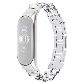 For Xiaomi Mi Band 3/4 Smart Watch Rustfritt Steel kjedeklokkereim Metallurreim