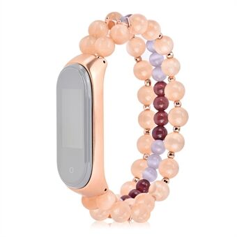 For Xiaomi Mi Band 6/5 erstatnings Smartwatch Band 3 rader Opal Beads Armbånd Håndleddsrem