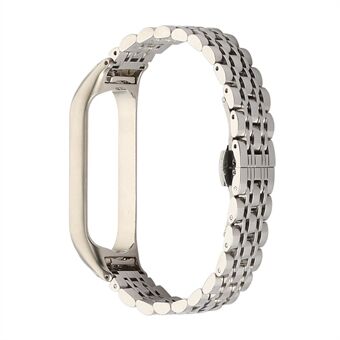 For Xiaomi Mi Band 4/3 erstatningsstropp 7-perler i rustfritt Steel Smart Watch-armbånd