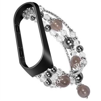 For Xiaomi Mi Band 5 / Mi Band 6 Agate Pendant Crystal Watch Band Armbånd Erstatning