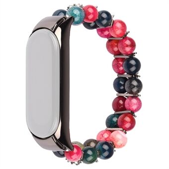 For Xiaomi Mi Band 3/4 Dragon Vein Agate Beads Smart Watch Band Erstatningsrem for armbånd