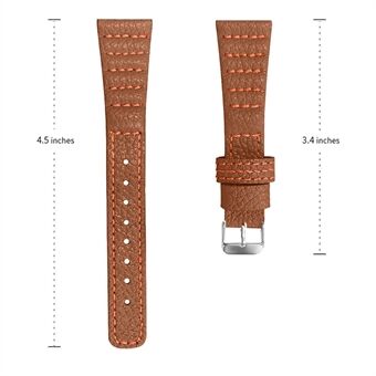 Top Layer Genuine Leather Watchband for TicWatch Pro/Pro 2020/GTX, Stylish Wave Stitching Lines Watch Strap Replacement