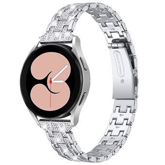For Samsung Galaxy Watch3 41 mm / Klokke 42 mm dobbel spenne Design 5 rader Rhinestone rustfritt Steel Klokkebånd Håndleddsrem 20 mm