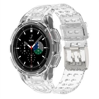 For Samsung Galaxy Watch4 Classic 46 mm Smart klokkerem Myk TPU-armbånd integrert med urkasse