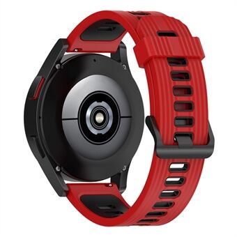 For Samsung Galaxy Watch 5 Pro 45 mm / Huami Amazfit Bip 3 Pro Dual Color 20 mm silikonklokkerem Stripe Design Erstatningsrem