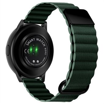 For Samsung Galaxy Watch 5 Pro 45 mm / Amazfit Bip3 Pro, Universal Watch Band Litchi Texture Magnetisk klokkerem i ekte skinn