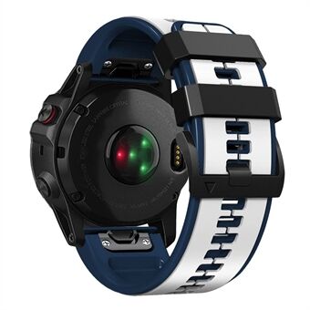 For Garmin Tactix 7 Pro / Fenix 7X / Fenix 6X Pro Silikon håndleddsrem Erstatning Dual Color Smart Watch Band 26mm