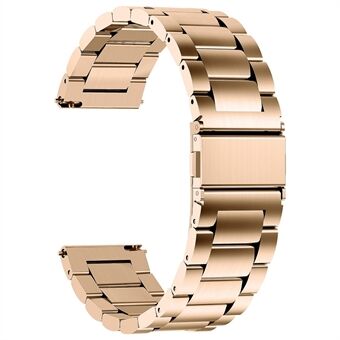 For Samsung Galaxy Watch 5 40 mm / 44 mm / Watch 5 Pro 45 mm / Watch4 40 mm / 44 mm / Watch4 Classic 42 mm rustfritt Steel tre rader klokkerem Armbånd med spennedesign