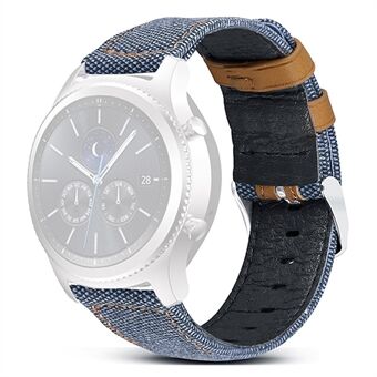 For Huawei Watch GT 3 Pro 43 mm / 46 mm / Watch GT 2 Pro 22 mm klokkerem Canvas-belagt ekte skinn, justerbart håndleddsrem