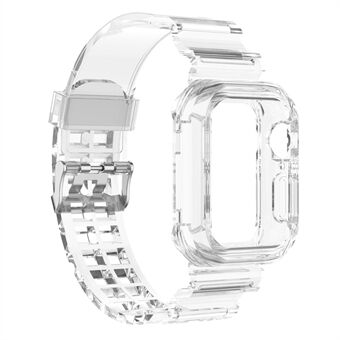 For Apple Watch Series 8 / 7 41 mm / 6 / 5 / 4 / SE / SE (2022) 40 mm / 3 / 2 / 1 38 mm Anti- Scratch Silikon Watch Band håndleddsrem med Anti-drop Watch Case