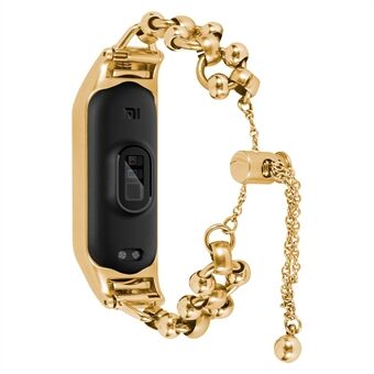 For Xiaomi Mi Band 7 Bead Decor Smartwatch-rem erstatning Hollow Out Watch-rem Metallarmbåndsrem