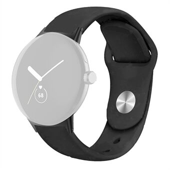 For Google Pixel Watch Silikon Sport Watch Band Quick Pustende stropp Armbånd - Svart