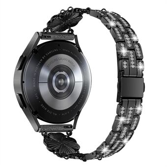 For Samsung Galaxy Watch4 / 5 40mm 44mm / Watch 5 Pro 45mm Metal Watch Band 20mm Rhinestone Clover håndleddsrem