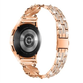 For Samsung Galaxy Watch4 / 4 Active / 5 40mm 44mm / Watch 5 Pro 45mm Watch Band Rhinestone Clover metallrem med kobling
