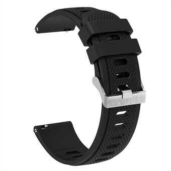 Silikonklokkerem for Garmin Forerunner 645 / Samsung Galaxy Watch3 41 mm, 20 mm teksturert stropp med sølvspenne