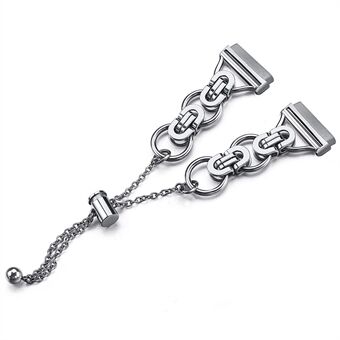 For Fitbit Versa 4 / Sense 2 rustfritt Steel armbånd med perler i smykker - sølv
