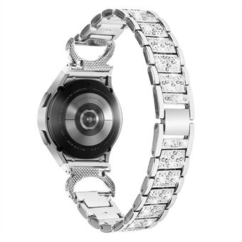 For Samsung Galaxy Watch 6 40 mm / 44 mm Enkel installasjon Rustfritt Steel urreim 3-perlet rhinestone klokkerem