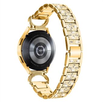 Klokkereim for Samsung Galaxy Watch3 41mm / Watch4 Active 40mm / Watch 5 Active 40mm / Watch4 40mm 44mm / Watch 5 40mm 44mm, Rustfritt Steel 20mm Rhinestone Decor Band