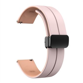 Magnetisk klokkerem for Garmin vivomove Trend / Stil / Luxe , 20 mm silikon sportsstropper i to farger med svart sammenleggbar spenne