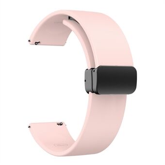 For Garmin Venu / Venu Sq / Venu Sq 2 / Venu 2 Plus klokkebånd 20 mm silikon håndleddsrem med magnetisk sammenleggbar svart spenne