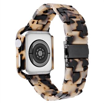 For Apple Watch Series 7/8 41 mm erstatningsklokkerem i harpiks klokkeremsett med klokkedeksel