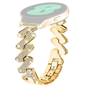For Samsung Galaxy Watch Active / Active2 40mm 44mm Rhinestones Decor Watch Rem 20mm Sink Alloy Armband