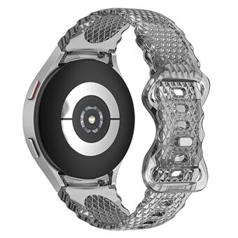 TPU-klokkerem for Samsung Galaxy Watch4 40 mm 44 mm / Klokke 5 40 mm 44 mm, halvmåneblomstret kant-transparent stropp