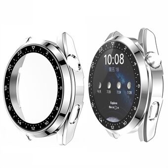 Skaladesign Smart Watch Elektrobelagt PC-rammeveske med skjermbeskytter i herdet glass for Huawei Watch 3