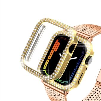 Rhinestone Decoration Hard PC Galvanisering Watch Case Rammebeskytter for Apple Watch Series 7 45mm