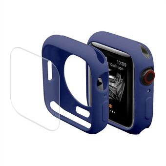 ENKAY Solid Color, myk TPU-klokkedeksel med gjennomsiktig buet heldeksel PET-skjermbeskytter for Apple Watch Series 7 45 mm