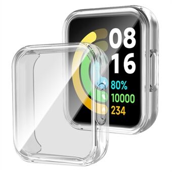 Full dekning gjennomsiktig TPU Smart Watch-beskyttelsesveske med TPU-skjermbeskytter for Xiaomi Redmi Watch 2 - Gjennomsiktig