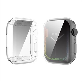 ENKAY Clear Soft TPU Smart Watch Case med 9H herdet glass skjermbeskytter for Apple Watch Series 7 41mm