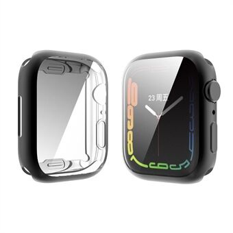 ENKAY Drop-proof galvanisert TPU Smart Watch Case med 9H herdet glass skjermbeskytter for Apple Watch Series 7 45mm