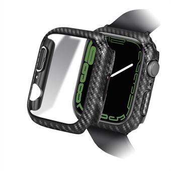 Karbonfiber Anti-fall Hard PC Watch Beskyttende Veskedeksel for Apple Watch Series 7 45mm